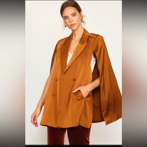 NWT Skies Are Blue Satin Cape Blazer - Picture 4 of 7